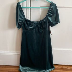 Urban outfitters velvet green dress. NWT
